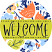 Welcome Door Hanger Sign Spring Floral Decoe-4119-Dh 18 Wood Round