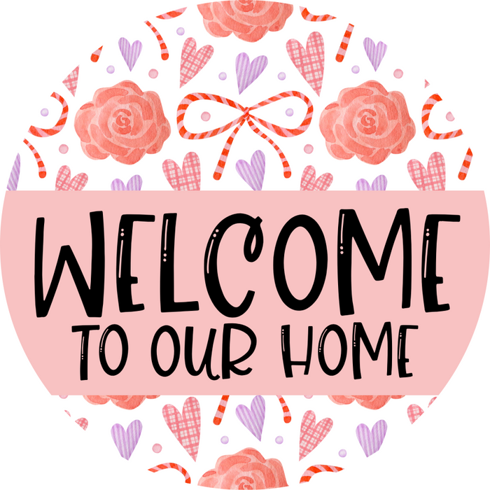 Welcome Door Hanger Valentine Dco-01121-Dh 18 Round