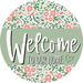 Welcome Floral Sign Decoe-4028-A Wreath 12 Metal Round