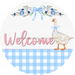 Welcome Goose Sign, DECOE-5293-D, Sign For Wreath, 10" Wood Sign