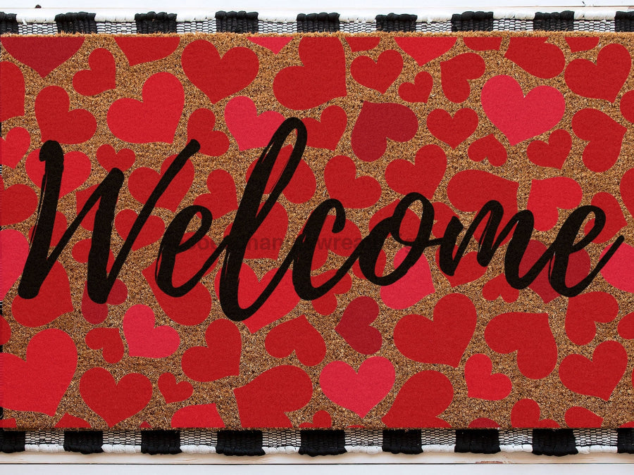 Welcome Heart Doormat | Cute Valentine's Housewarming Gift | Custom Doormat Closing Gift | Welcome Doormat | Front Door Love Home Door Mat