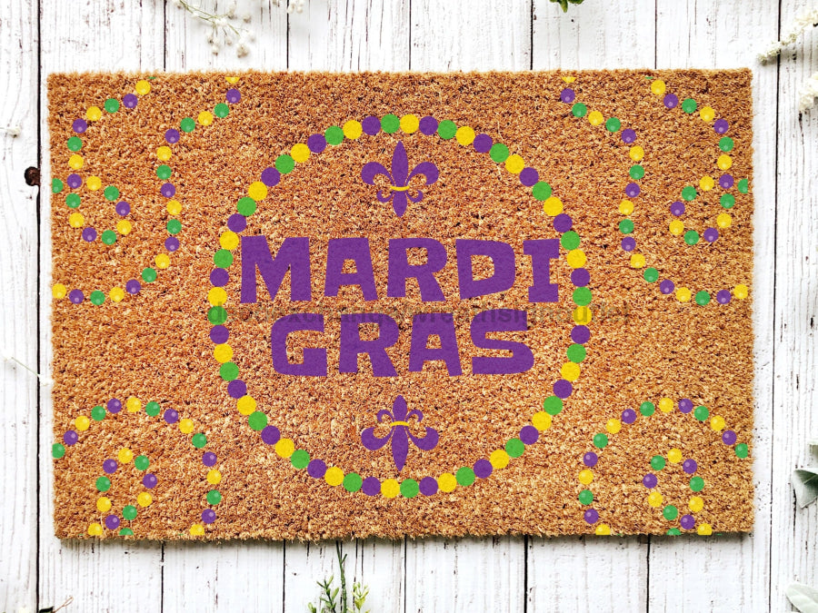 Welcome Mardi Gras Masks Doormat | Nola Housewarming Gift | Fat Tuesday | Doormat Closing Gift | Welcome Doormat | Front Door Home Door Mat
