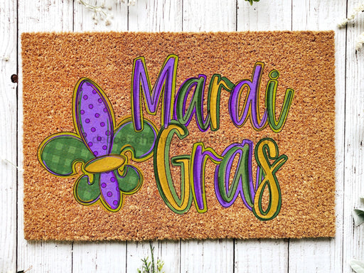 Welcome Mardi Gras Masks Doormat | Nola Housewarming Gift | Fat Tuesday | Doormat Closing Gift | Welcome Doormat | Front Door Home Door Mat