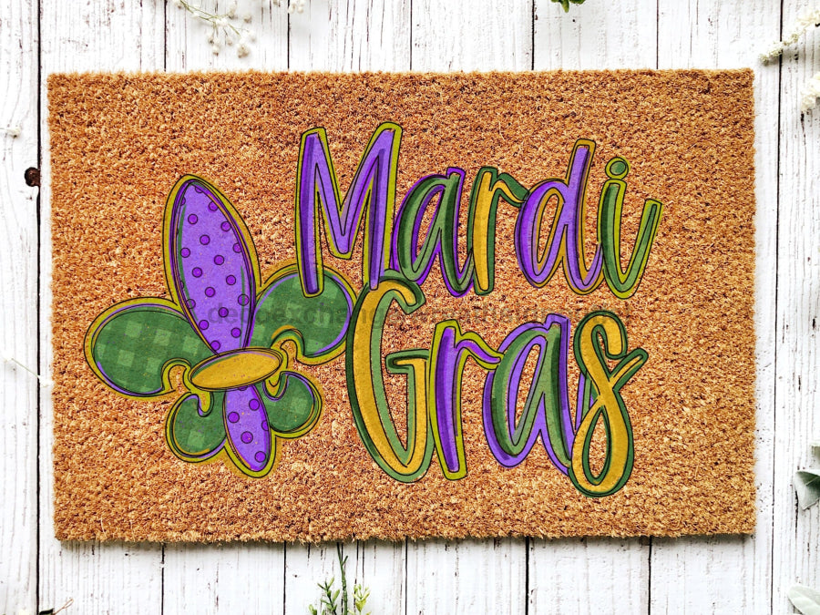 Welcome Mardi Gras Masks Doormat | Nola Housewarming Gift | Fat Tuesday | Doormat Closing Gift | Welcome Doormat | Front Door Home Door Mat
