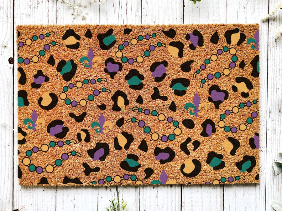 Welcome Mardi Gras Masks Doormat | Nola Housewarming Gift | Fat Tuesday | Doormat Closing Gift | Welcome Doormat | Front Door Home Door Mat