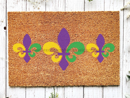 Welcome Mardi Gras Masks Doormat | Nola Housewarming Gift | Fat Tuesday | Doormat Closing Gift | Welcome Doormat | Front Door Home Door Mat