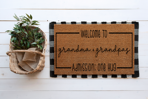 Grandparents House - Hugs - 30x18" Coir Door Mat - DECOE-CM-002 - DecoExchange