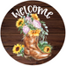 Welcome Sign, Boots Sign, Country Sign, DECOE-4049, 10" Metal Round