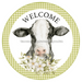 Welcome Sign, Cow Sign, DECOE-4059-DH, 18 Wood Round