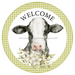 Welcome Sign, Cow Sign, VINYL-DECOE-4059, 10" Vinyl Decal Round