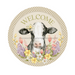 Welcome Sign, Cow Sign, VINYL-DECOE-4060, 10" Vinyl Decal Round