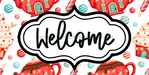 Welcome Sign Dco-00144 For Wreath 6X12 Metal 6 X 12