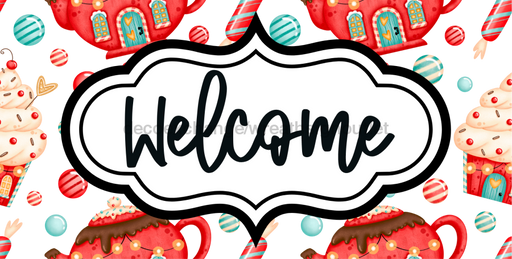 Welcome Sign Dco-00144 For Wreath 6X12 Metal 6 X 12