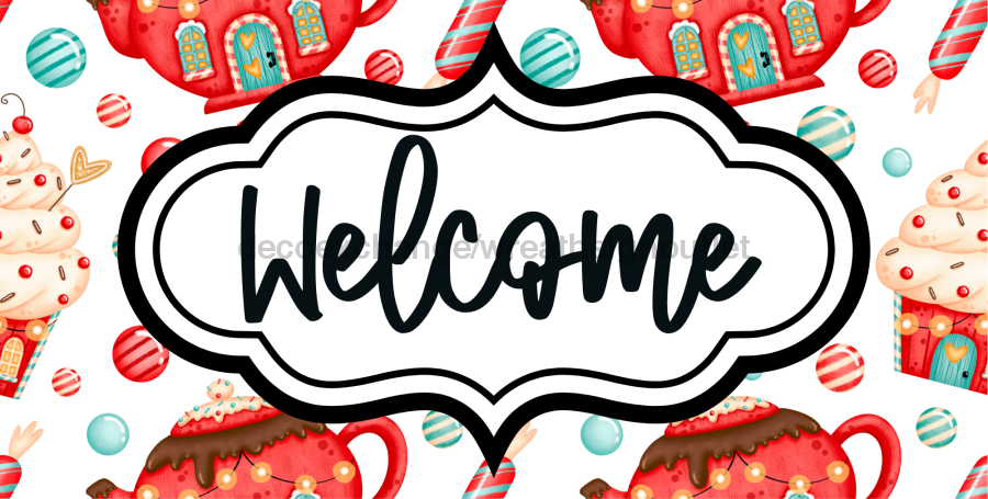 Welcome Sign Dco-00144 For Wreath 6X12 Metal 6 X 12