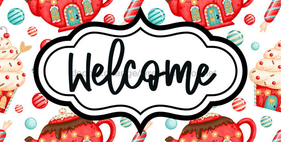 Welcome Sign Dco-00144 For Wreath 6X12 Metal 6 X 12