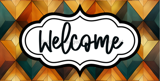 Welcome Sign Dco-00152 For Wreath 6X12 Metal 6 X 12