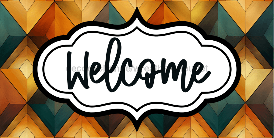 Welcome Sign Dco-00152 For Wreath 6X12 Metal 6 X 12