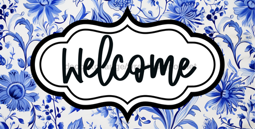 Welcome Sign Dco-00159 For Wreath 6X12 Metal 6 X 12