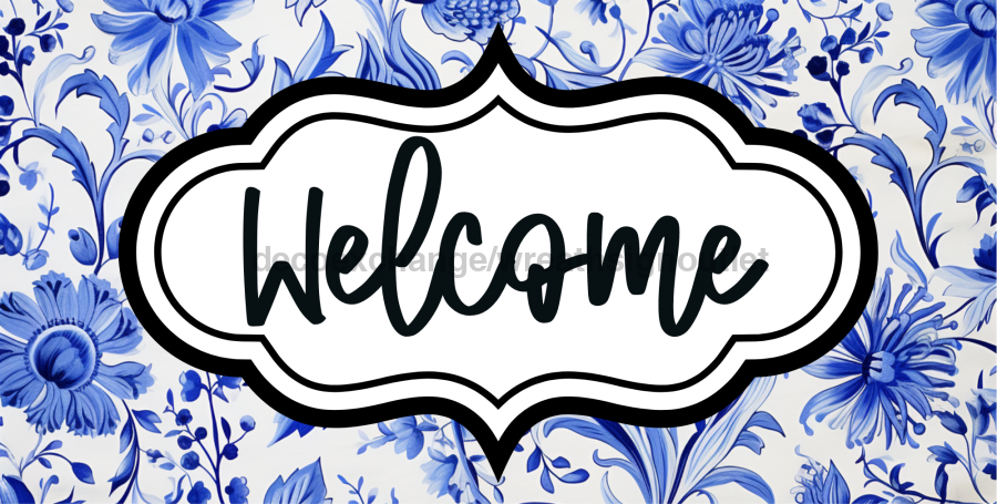 Welcome Sign Dco-00159 For Wreath 6X12 Metal 6 X 12