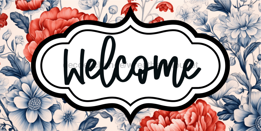 Welcome Sign Dco-00161 For Wreath 6X12 Metal 6 X 12