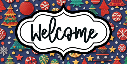 Welcome Sign Dco-00164 For Wreath 6X12 Metal 6 X 12