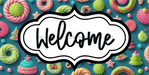 Welcome Sign Dco-00166 For Wreath 6X12 Metal 6 X 12