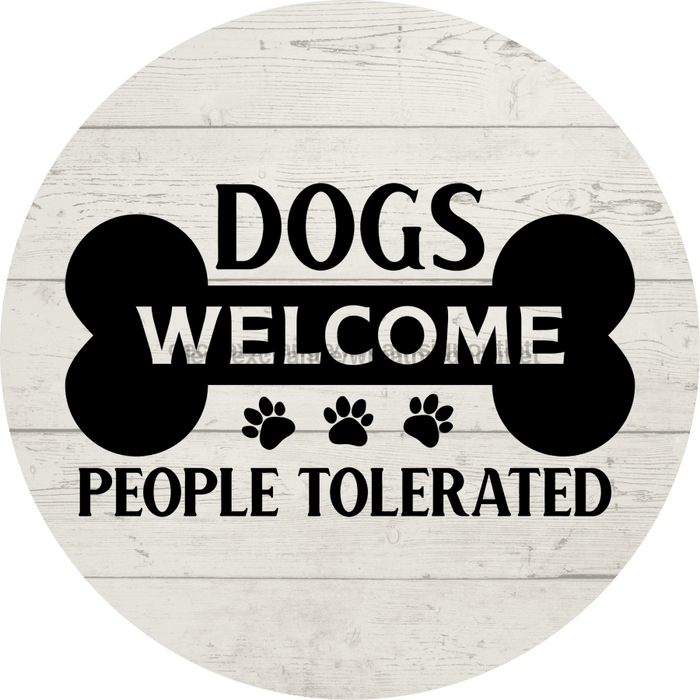 Welcome Sign Dog Decoe-4184 10 wood Round