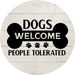 Welcome Sign Dog Decoe-4184 10 wood Round