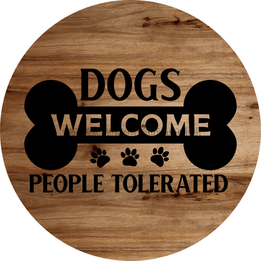 Welcome Sign Dog Decoe-4186 10 wood Round