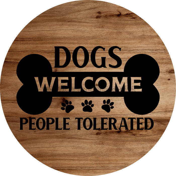 Welcome Sign Dog Decoe-4186 10 wood Round