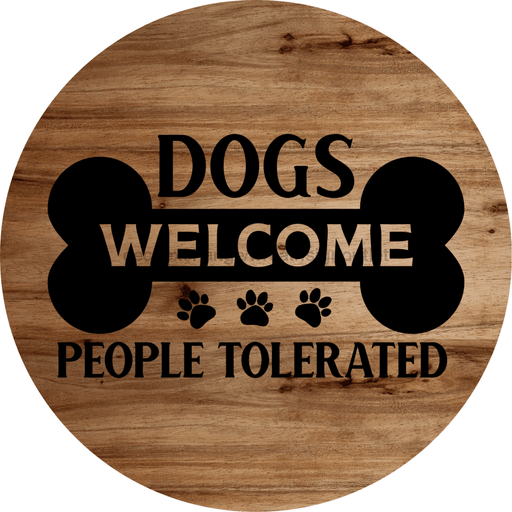 Welcome Sign Dog Decoe-4186 10 wood Round