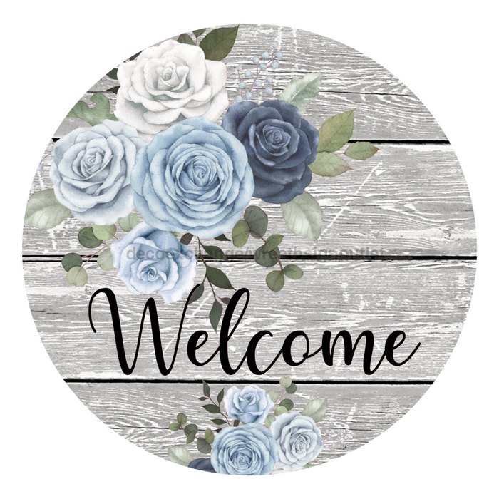 Welcome Sign, Everyday Sign, DECOE-4054, 10" Metal Round