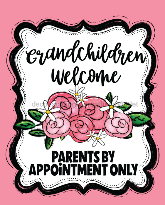 Welcome Sign Grandparents Dco-00576 For Wreath 8X10 Metal