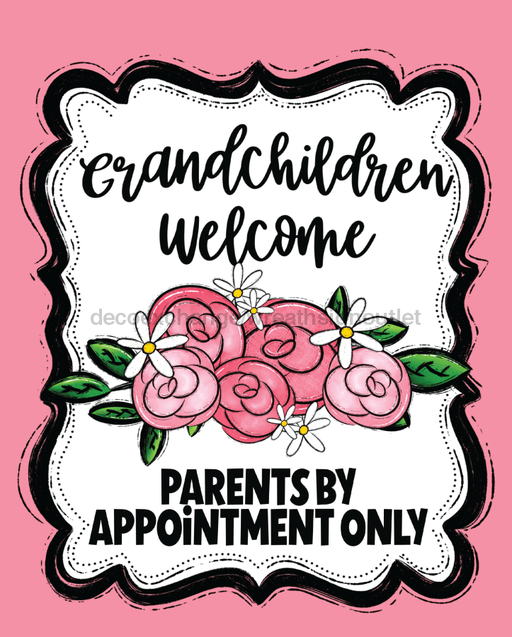 Welcome Sign Grandparents Dco-00576 For Wreath 8X10 Metal