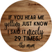 Welcome Sign Hear Me Yelling Mom Everyday Decoe-4183-Dh 18 Wood Round