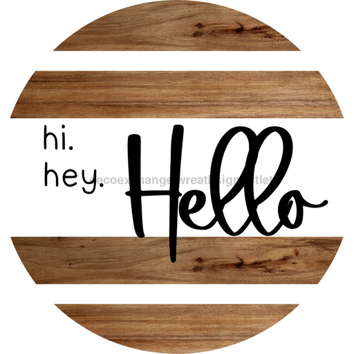 Welcome Sign Hello Decoe-4191 10 Metal Round