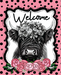 Welcome Sign Highland Cow Dco-00578 For Wreath 8X10 Metal