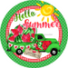 Welcome Sign, Summer Sign, Watermelon Sign, VINYL-DECOE-4055, 10" Vinyl Decal Round