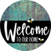 Welcome To Our Home Sign Bee Black Stripe Petina Look Decoe-3083-Dh 18 Wood Round