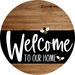 Welcome To Our Home Sign Bee Black Stripe Wood Grain Decoe-3078-Dh 18 Round