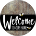 Welcome To Our Home Sign Bee Black Stripe Wood Grain Decoe-3082-Dh 18 Round