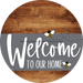 Welcome To Our Home Sign Bee Gray Stripe Wood Grain Decoe-2967-Dh 18 Round