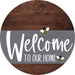 Welcome To Our Home Sign Bee Gray Stripe Wood Grain Decoe-2968-Dh 18 Round