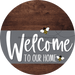 Welcome To Our Home Sign Bee Gray Stripe Wood Grain Decoe-2968-Dh 18 Round