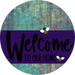 Welcome To Our Home Sign Bee Purple Stripe Petina Look Decoe-3041-Dh 18 Wood Round