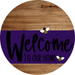 Welcome To Our Home Sign Bee Purple Stripe Wood Grain Decoe-3036-Dh 18 Round