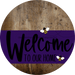 Welcome To Our Home Sign Bee Purple Stripe Wood Grain Decoe-3039-Dh 18 Round