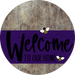 Welcome To Our Home Sign Bee Purple Stripe Wood Grain Decoe-3040-Dh 18 Round