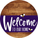 Welcome To Our Home Sign Bee Purple Stripe Wood Grain Decoe-3047-Dh 18 Round