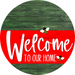 Welcome To Our Home Sign Bee Red Stripe Green Stain Decoe-2995-Dh 18 Wood Round